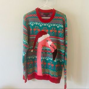 Ugly Christmas Sweater - Tropical - flamingo Sz Large mens